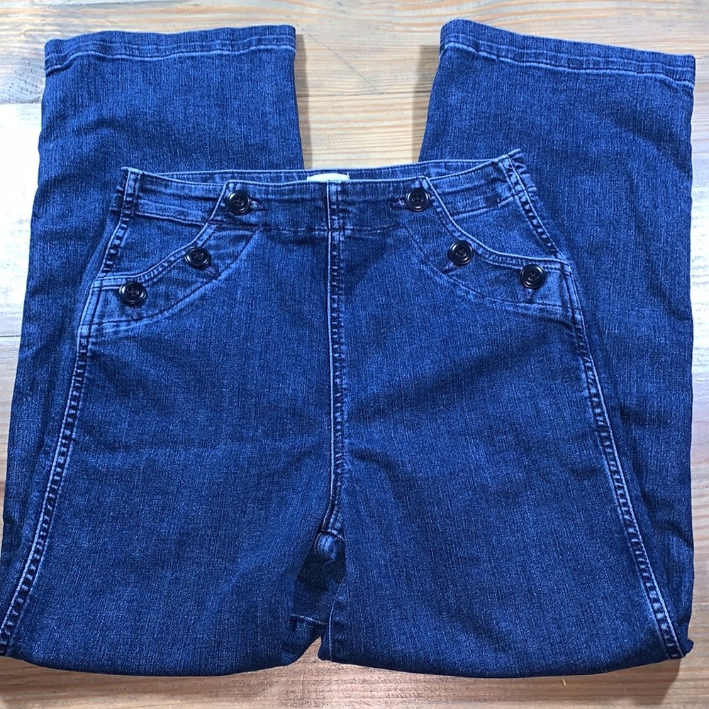 J.Crew Slim Wide Leg Jean with Sailor Buttons